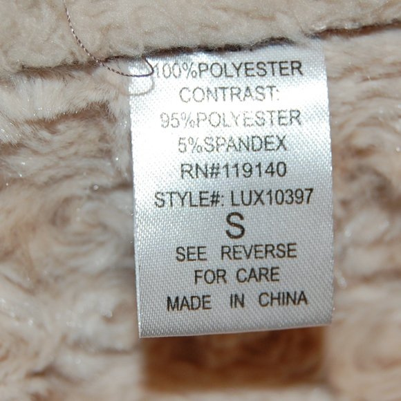 Favluv Fashion Women's Beige W/ Shearling Like Collar & Lining Open Coat Size S - Picture 10 of 11